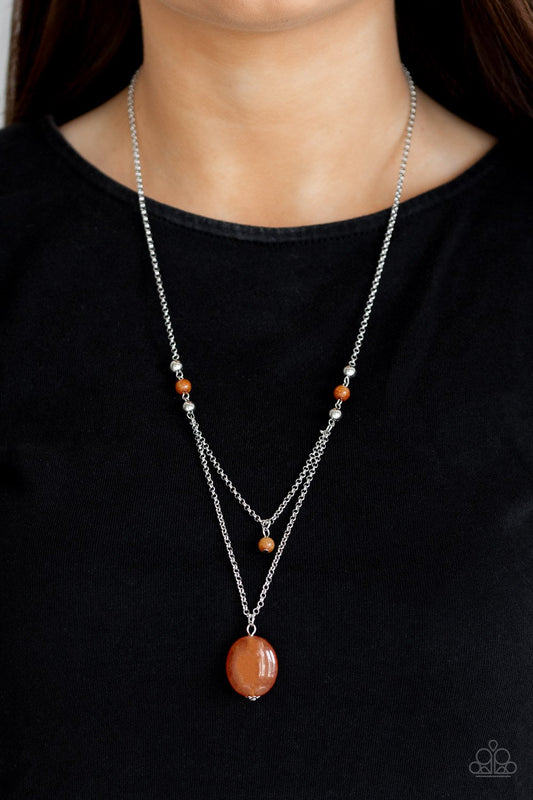 Time to Hit the ROAM-orange-Paparazzi necklace