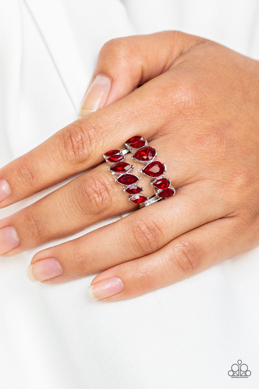 Timeless Tiers-red-Paparazzi ring