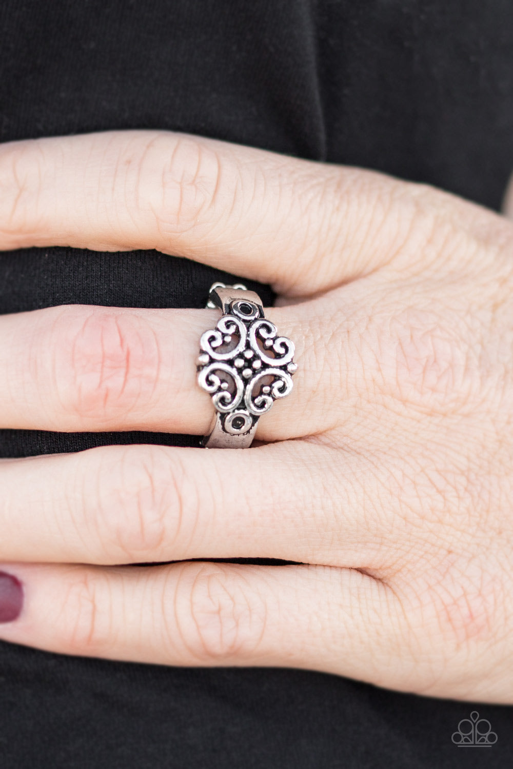 Timelessly Entrancing - silver - Paparazzi ring