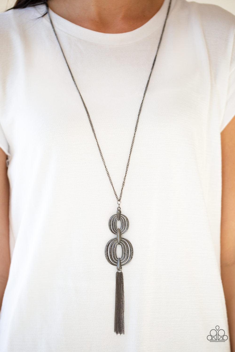 Timelessly Tasseled - black - Paparazzi necklace