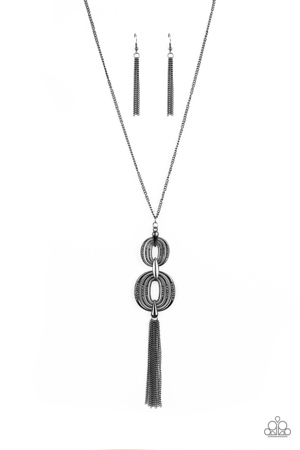 Timelessly Tasseled - black - Paparazzi necklace