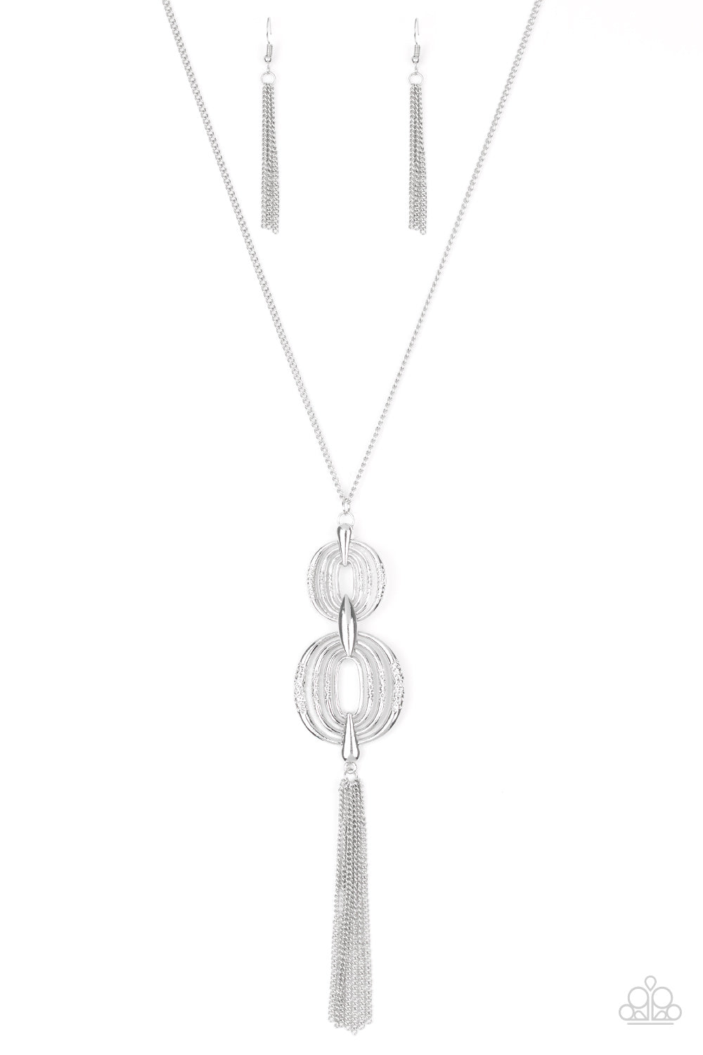 Timelessly Tasseled - silver - Paparazzi necklace