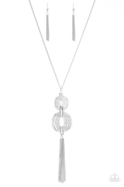 Timelessly Tasseled - silver - Paparazzi necklace