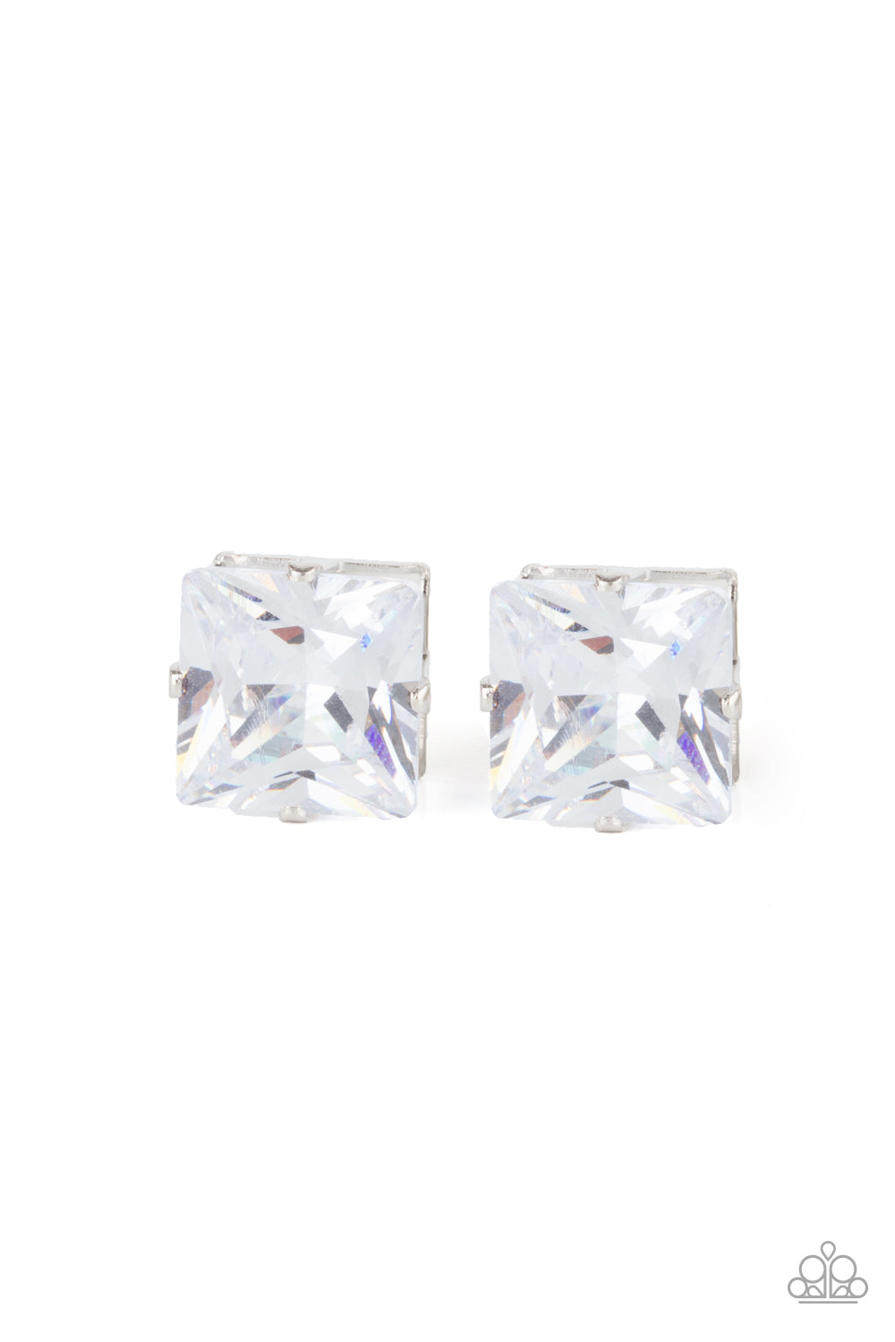 Times Square Timeless - white - Paparazzi earrings