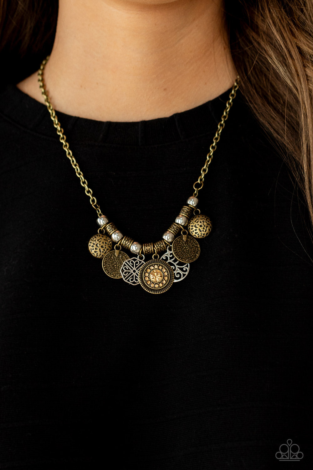 To Coin A Phrase - brass - Paparazzi necklace