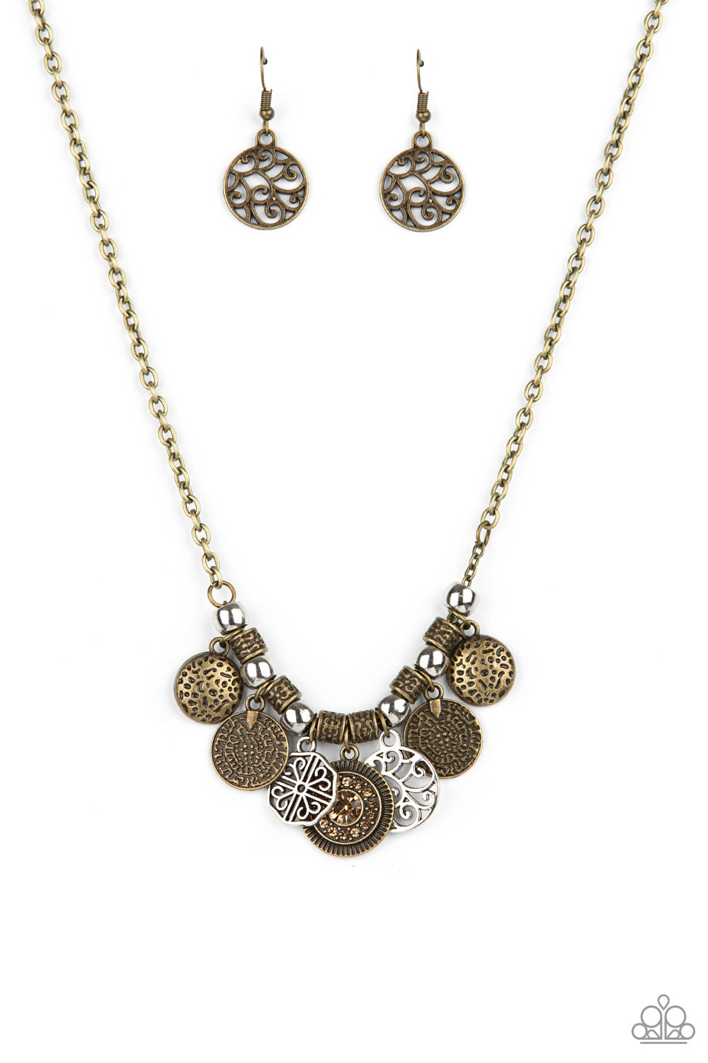 To Coin A Phrase - brass - Paparazzi necklace