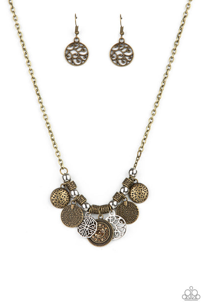 To Coin A Phrase - brass - Paparazzi necklace