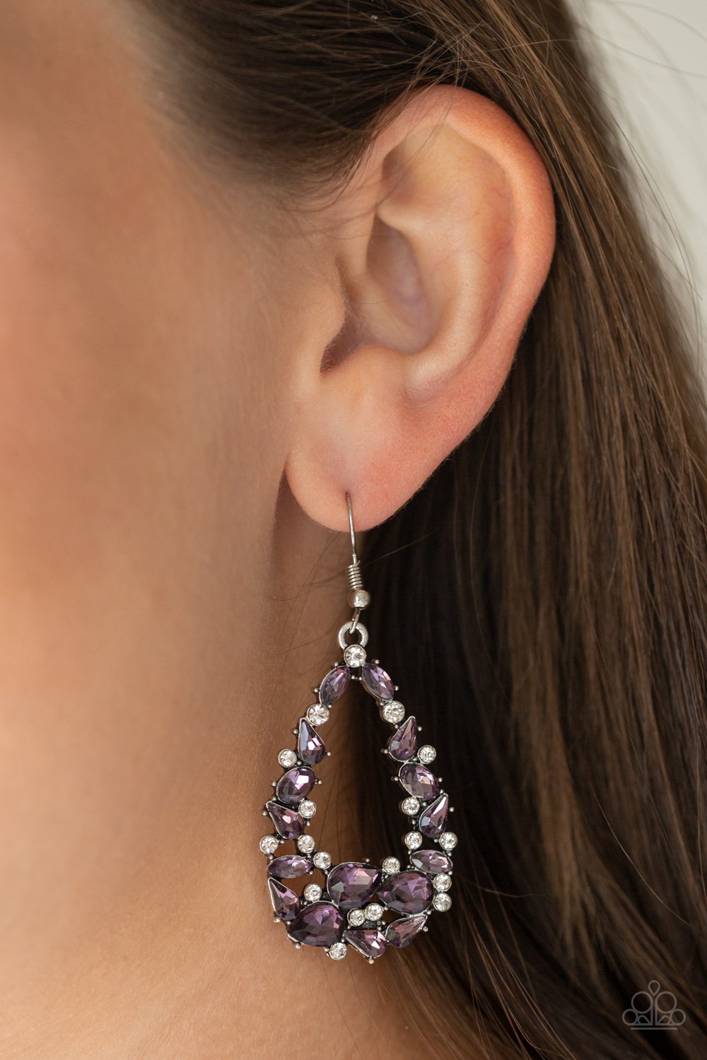 To BEDAZZLE or Not To BEDAZZLE-purple-Paparazzi earrings