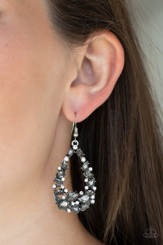 To BEDAZZLE or Not To BEDAZZLE-silver-Paparazzi earrings