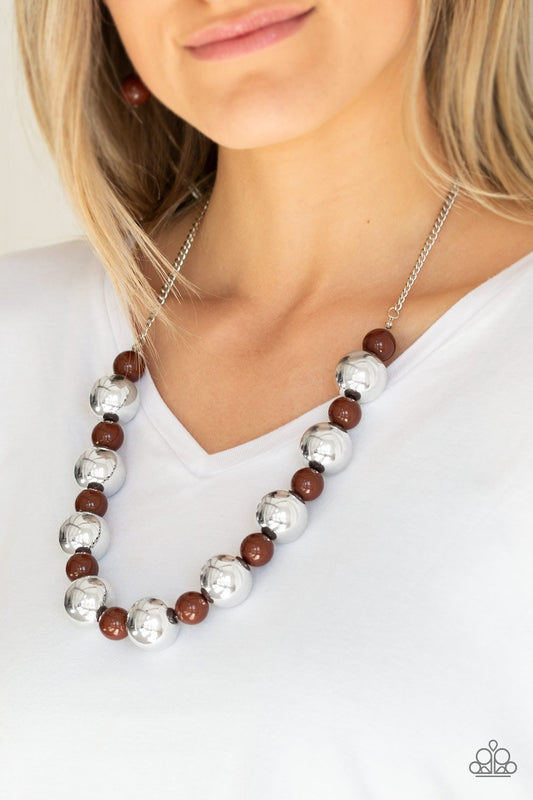 Top Pop - brown - Paparazzi necklace