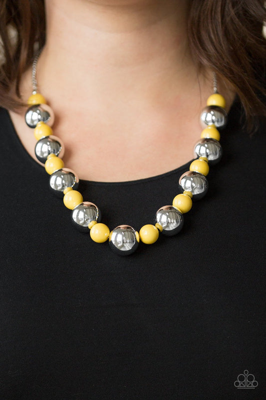 Top Pop - yellow - Paparazzi necklace