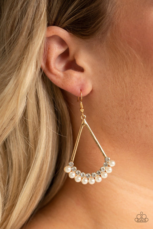 Top to Bottom - gold - Paparazzi earrings