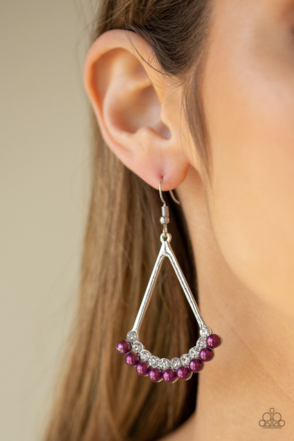 Top to Bottom-purple-Paparazzi earrings
