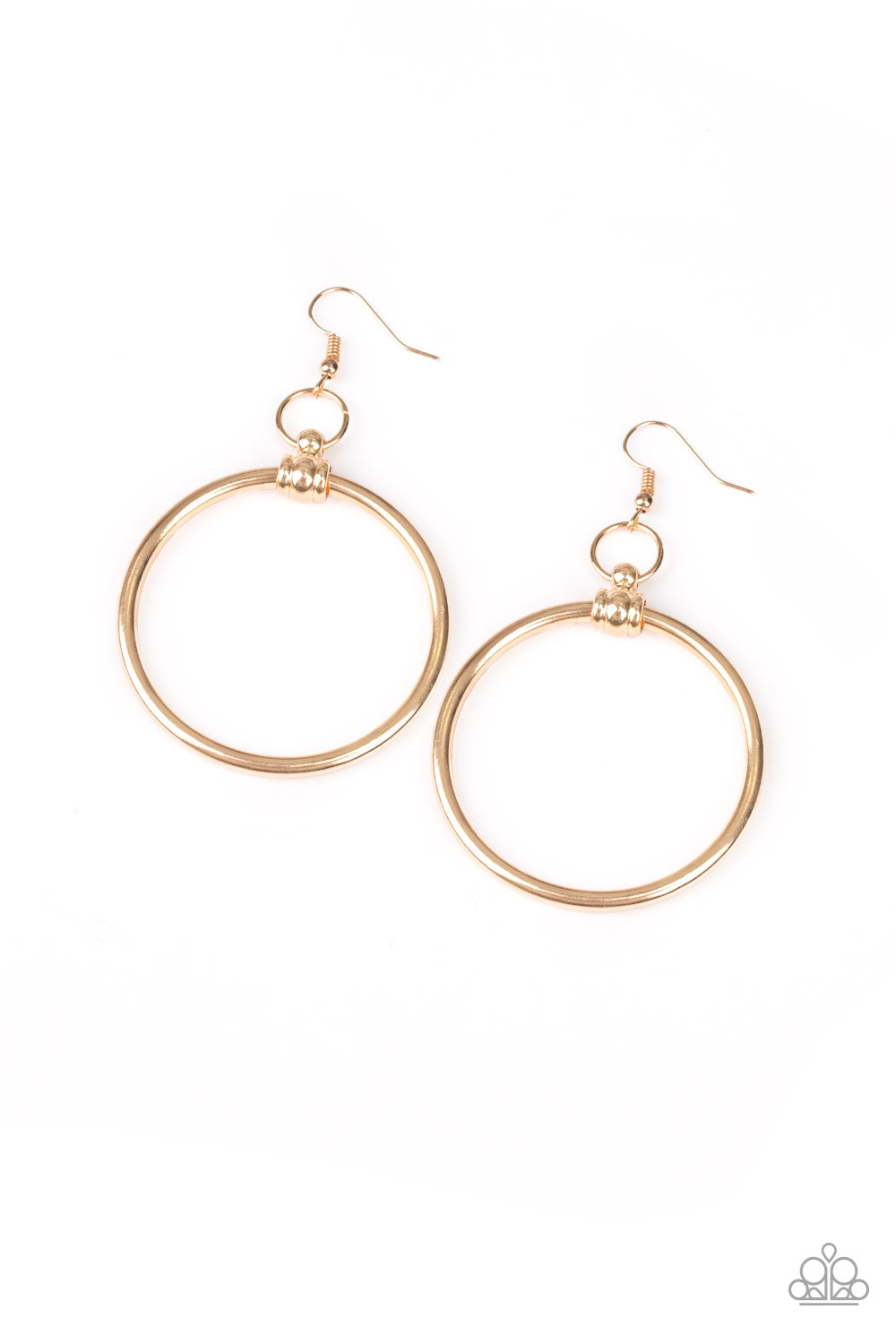 Total Focus - gold - Paparazzi earrings