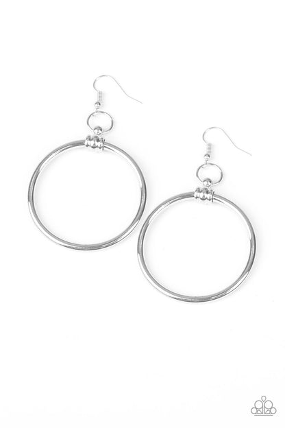 Total Focus - silver - Paparazzi earrings