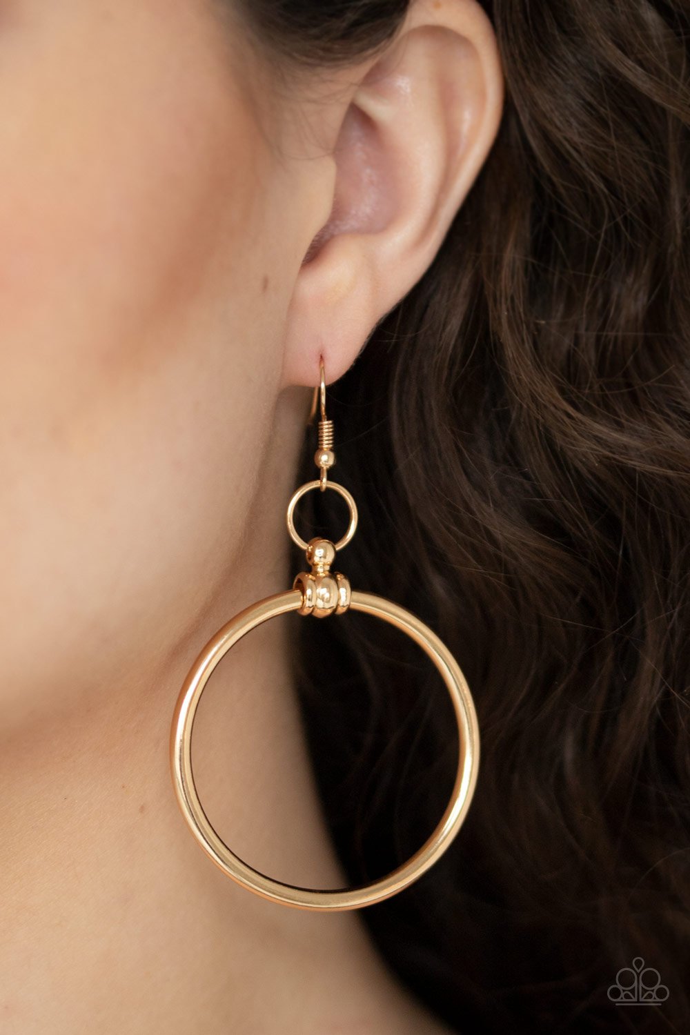 Total Focus-gold-Paparazzi earrings