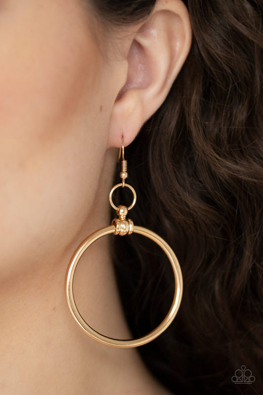 Total Focus-gold-Paparazzi earrings