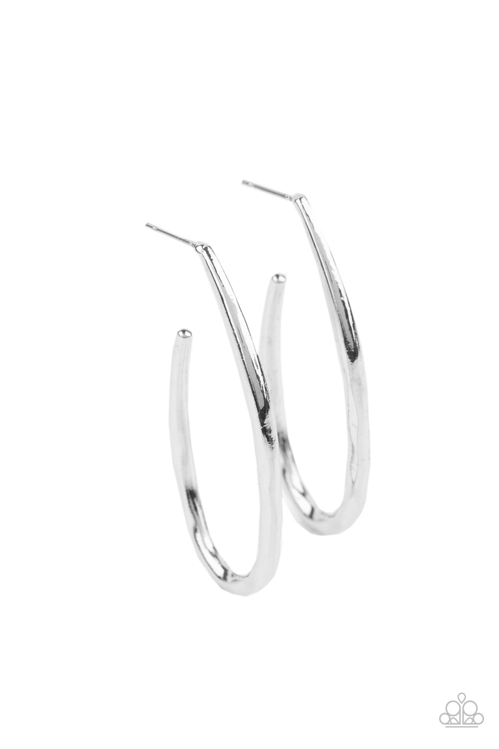 Totally Hooked - silver - Paparazzi earrings