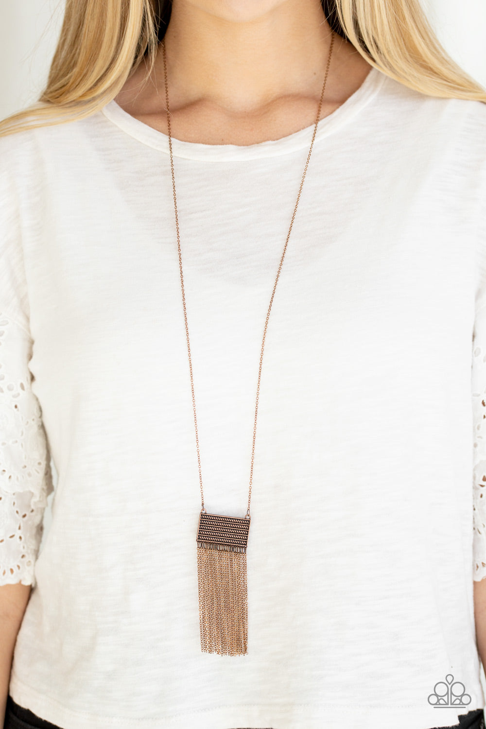 Totally Tassel - copper - Paparazzi necklace