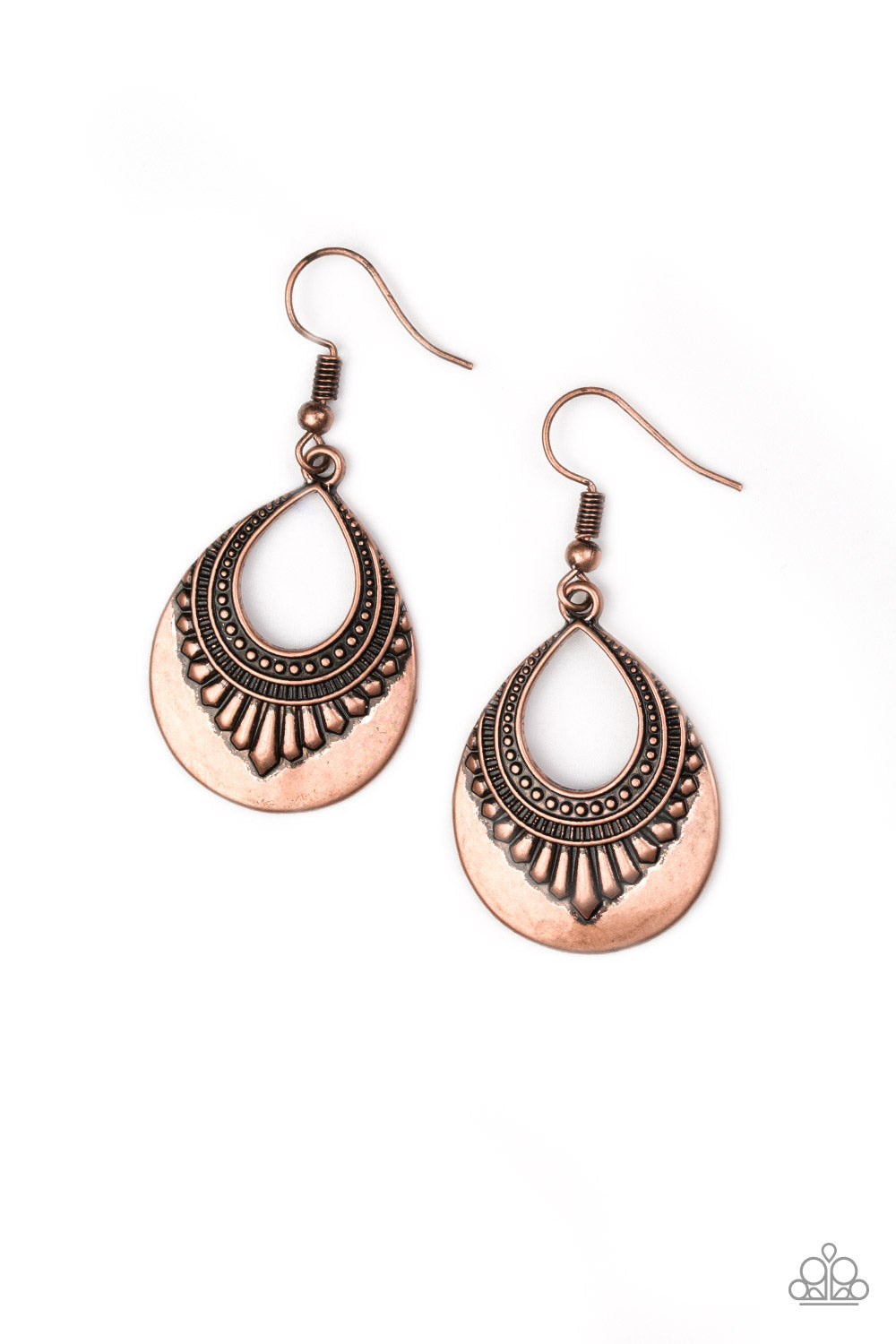 Totally Terrestrial - copper - Paparazzi earrings