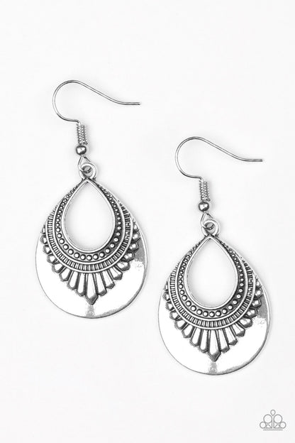 Totally Terrestrial - silver - Paparazzi earrings