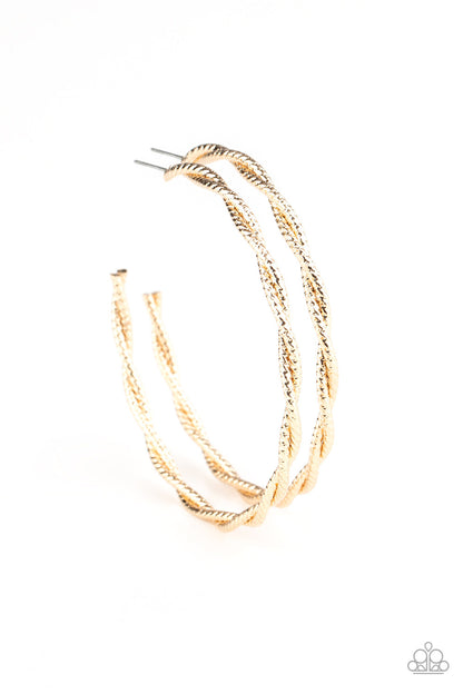 Totally Throttled - gold - Paparazzi earrings