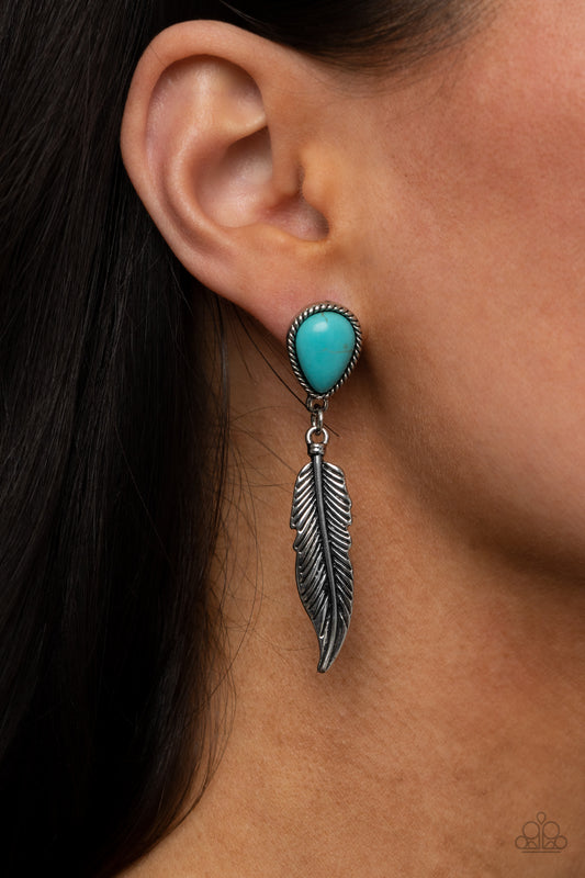 Totally Tran-QUILL - blue - Paparazzi earrings