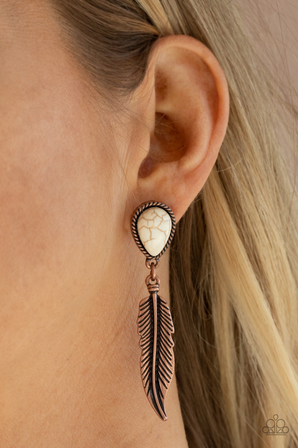 Totally Tran-QUILL - copper - Paparazzi earrings