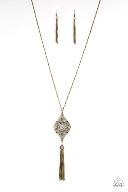 Totally Worth the TASSEL - brass - Paparazzi necklace