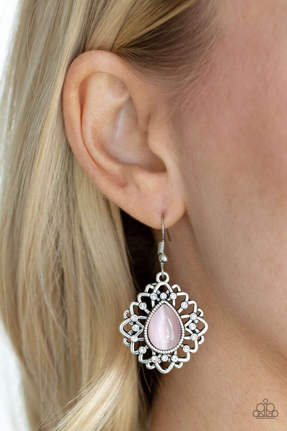 Totally GLOWN Away-pink-Paparazzi earrings