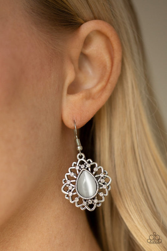 Totally GLOWN Away - white - Paparazzi earrings