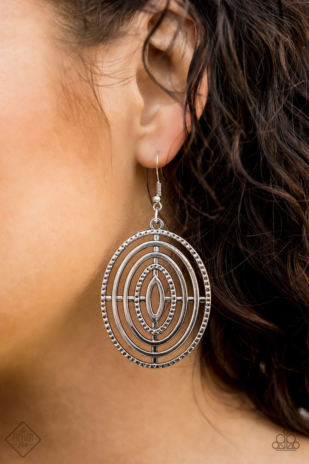 Totally On Target-silver-Paparazzi earrings