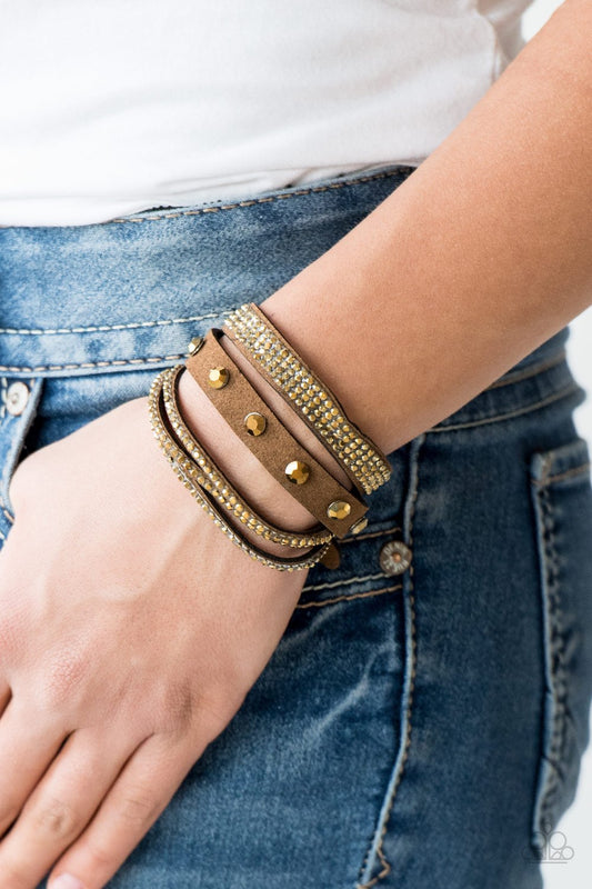 Totally Rockable-brass-Paparazzi bracelet