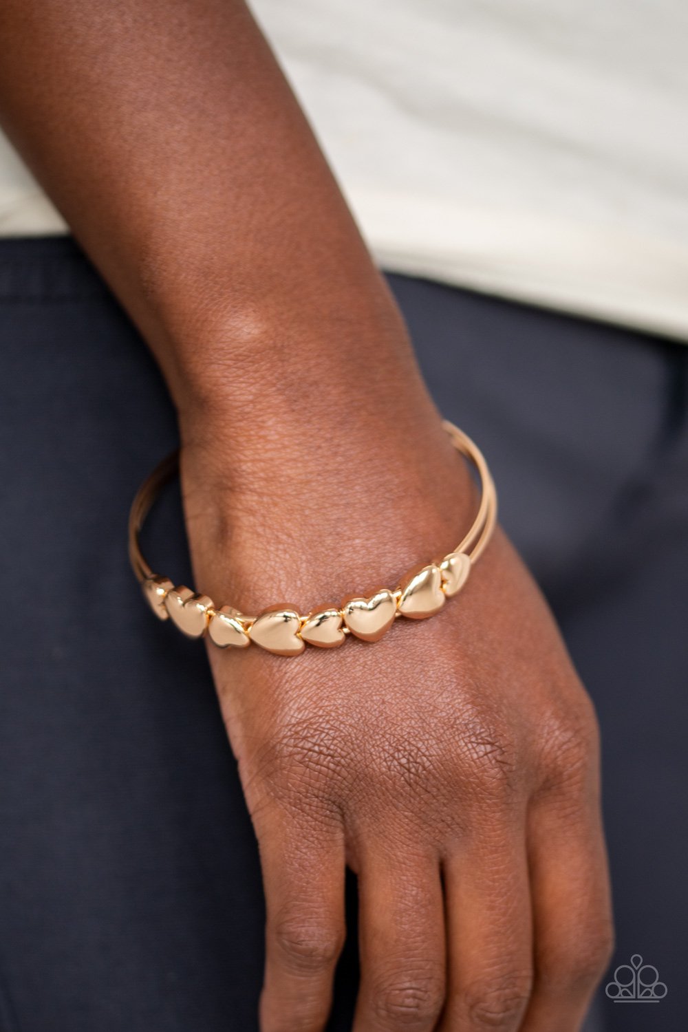 Totally Tenderhearted-gold-Paparazzi bracelet