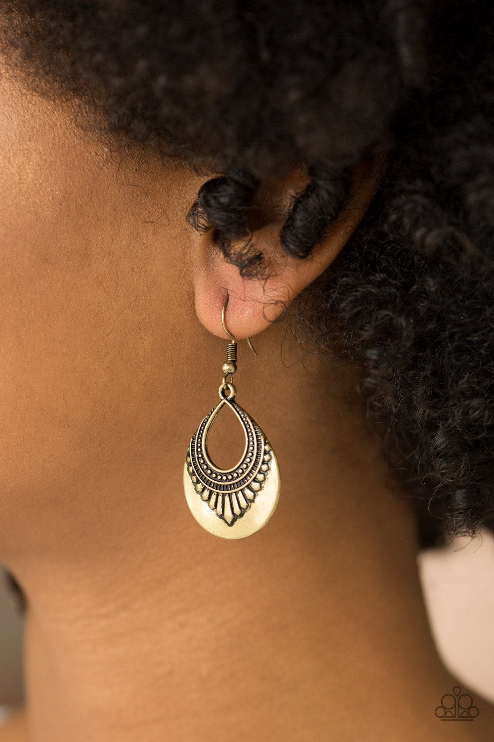 Totally Terrestrial-brass-Paparazzi earrings