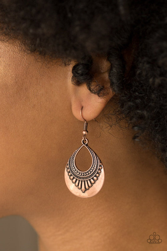 Totally Terrestrial-copper-Paparazzi earrings