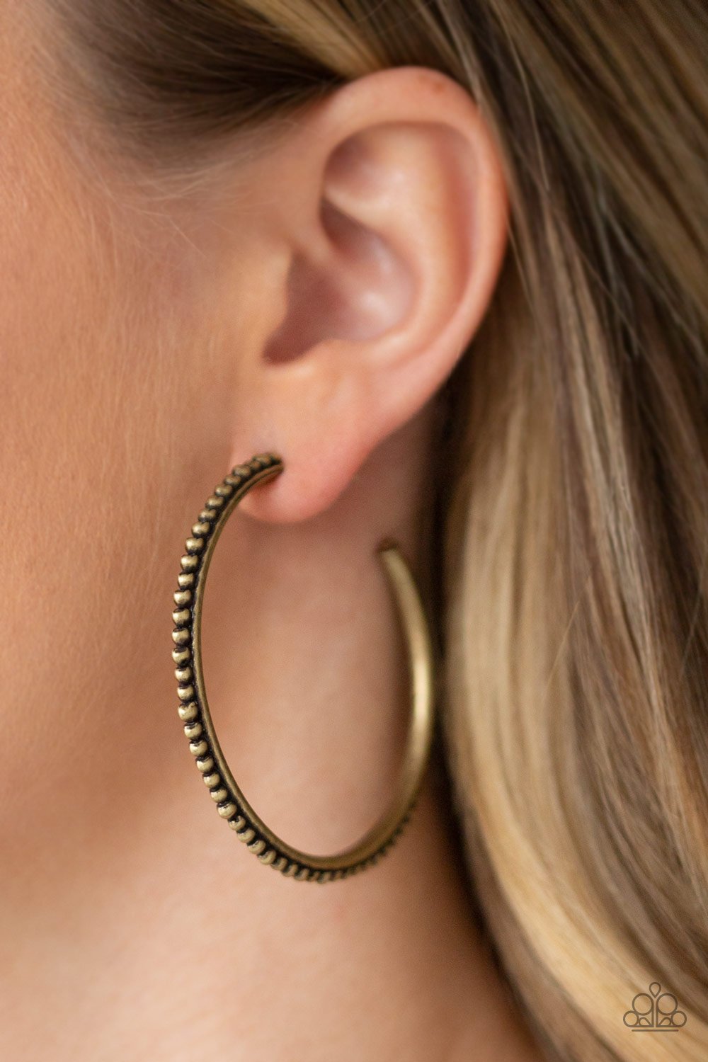 Totally on Trend-brass-Paparazzi earrings