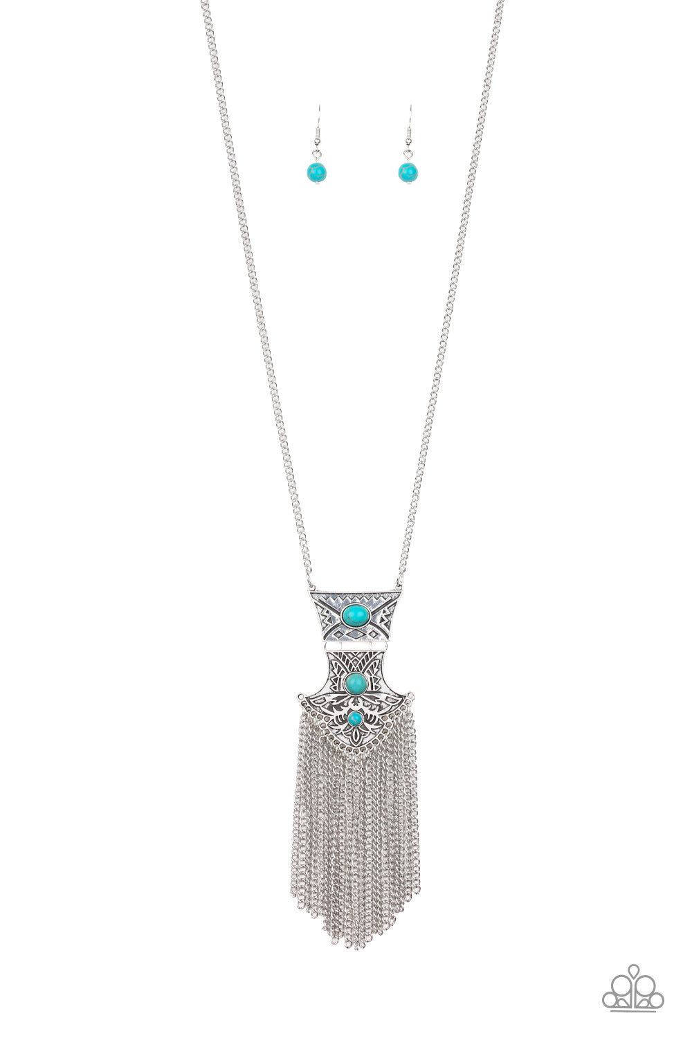 Totem Tassel - blue - Paparazzi necklace