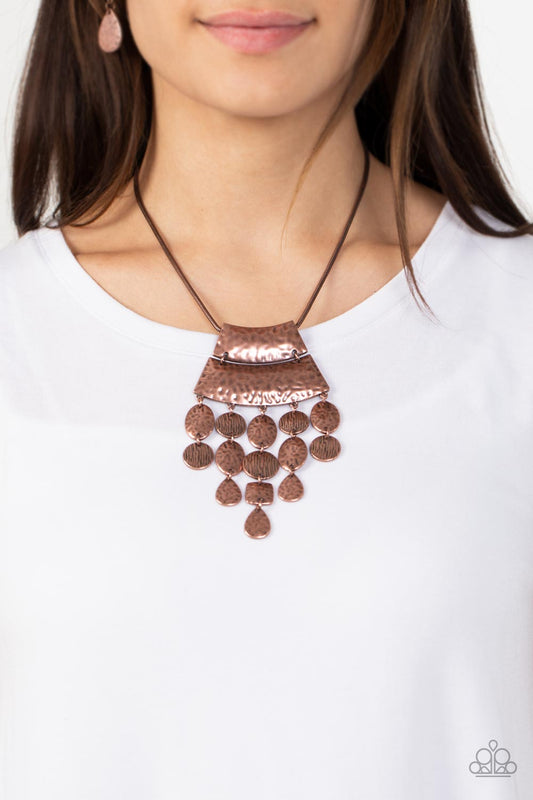 Totem Trek - copper - Paparazzi necklace