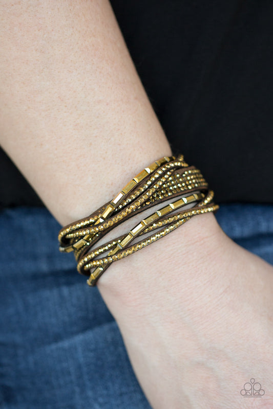 Tough Girl Glamour - brass - Paparazzi bracelet