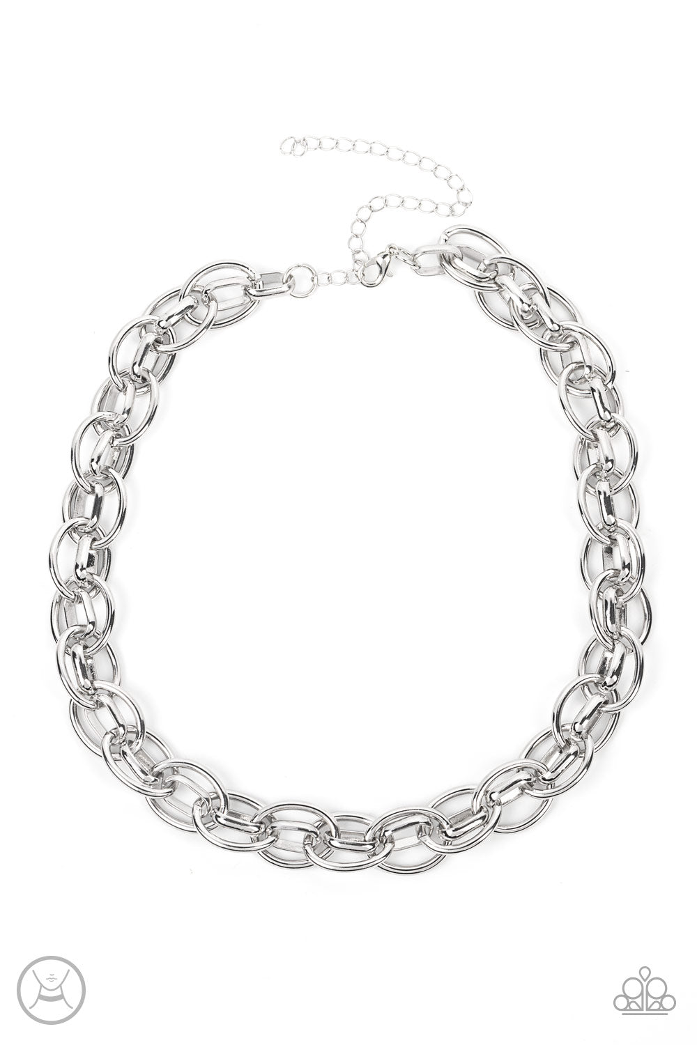 Tough Crowd - silver - Paparazzi necklace