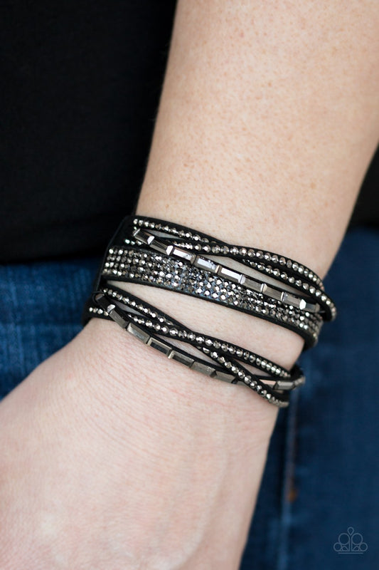 Tough Girl Glamour-black-Paparazzi bracelet