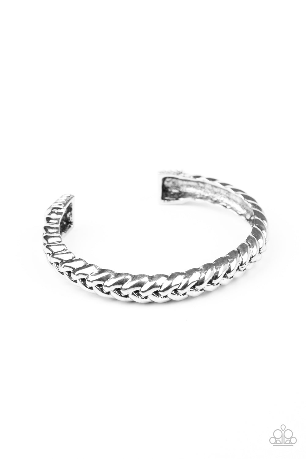 Tough as Nails - silver - Paparazzi mens bracelet