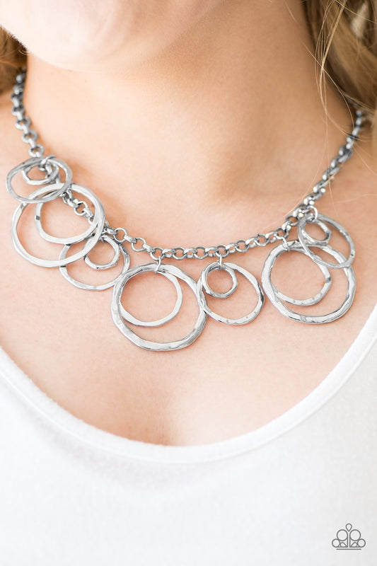 Tour de Fierce - silver - Paparazzi necklace