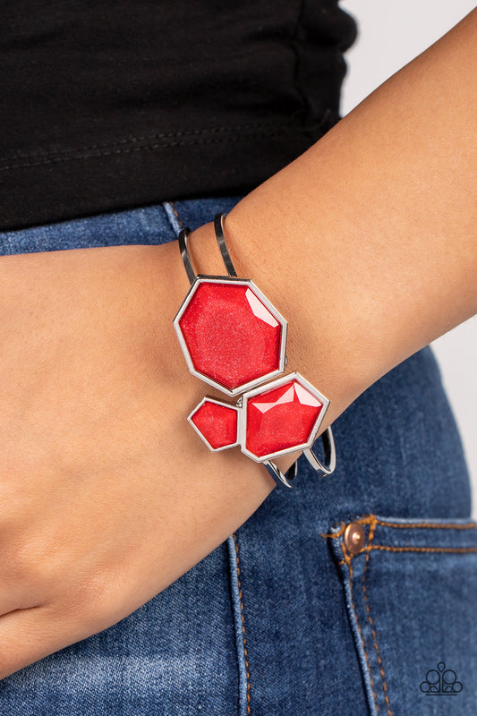 Tourist TRAPEZOID - red - Paparazzi bracelet