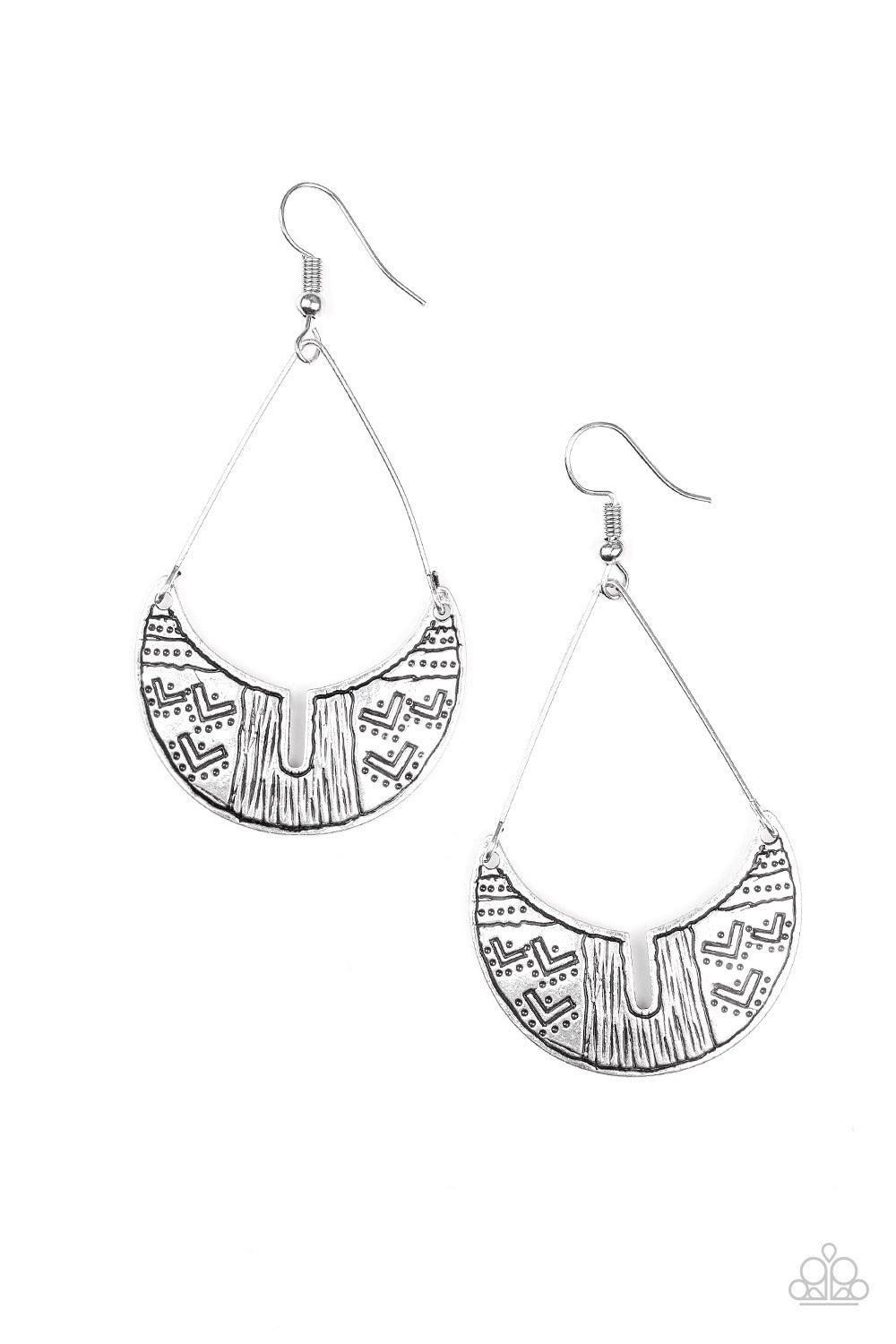 Trading Post Trending - silver - Paparazzi earrings