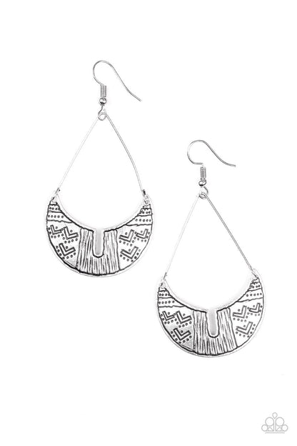 Trading Post Trending - silver - Paparazzi earrings