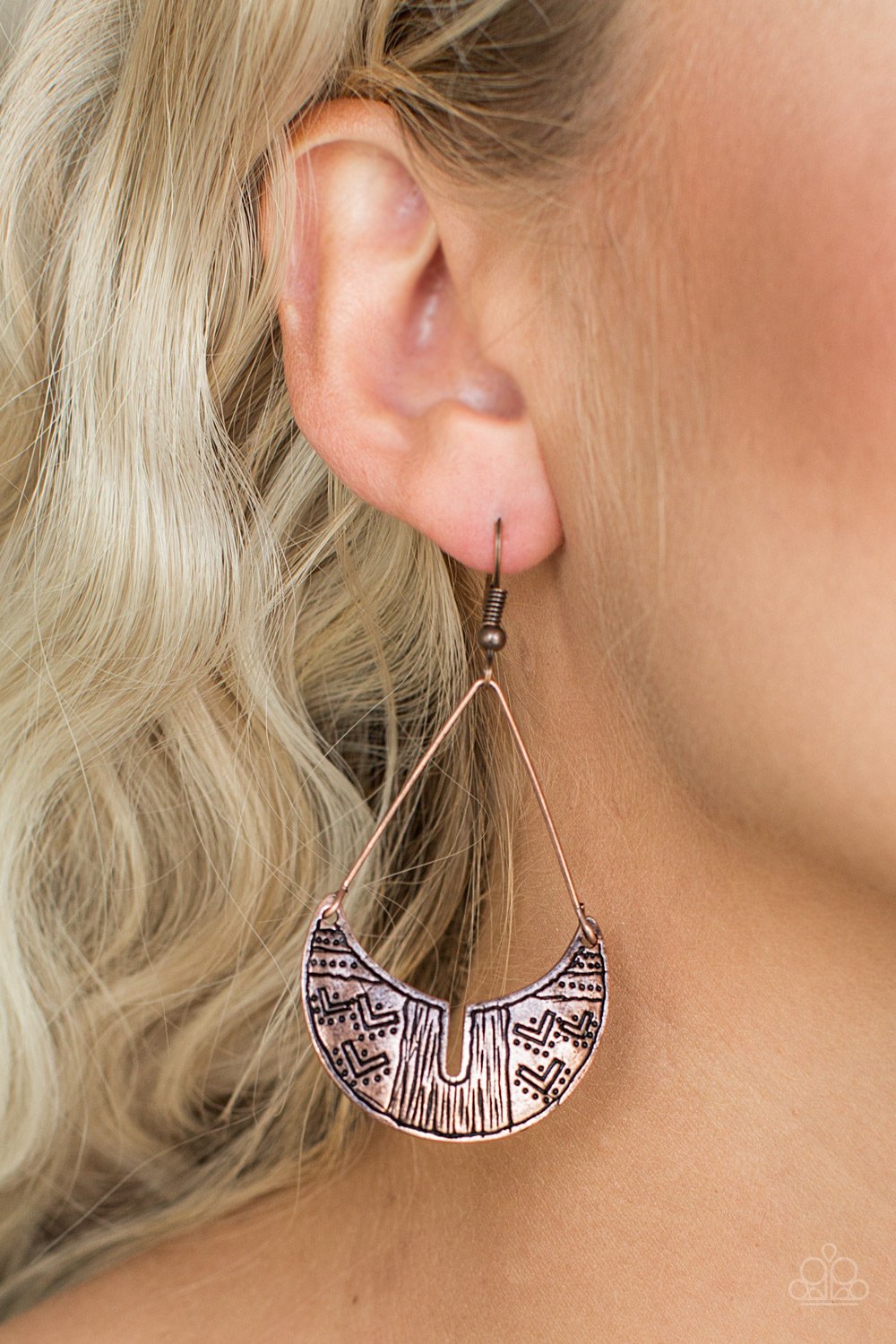 Trading Post Trending - copper - Paparazzi earrings