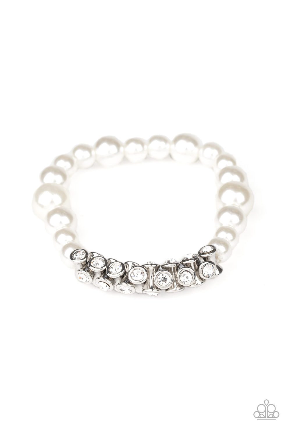 Traffic Stopping Sparkle - white - Paparazzi bracelet – JewelryBlingThing