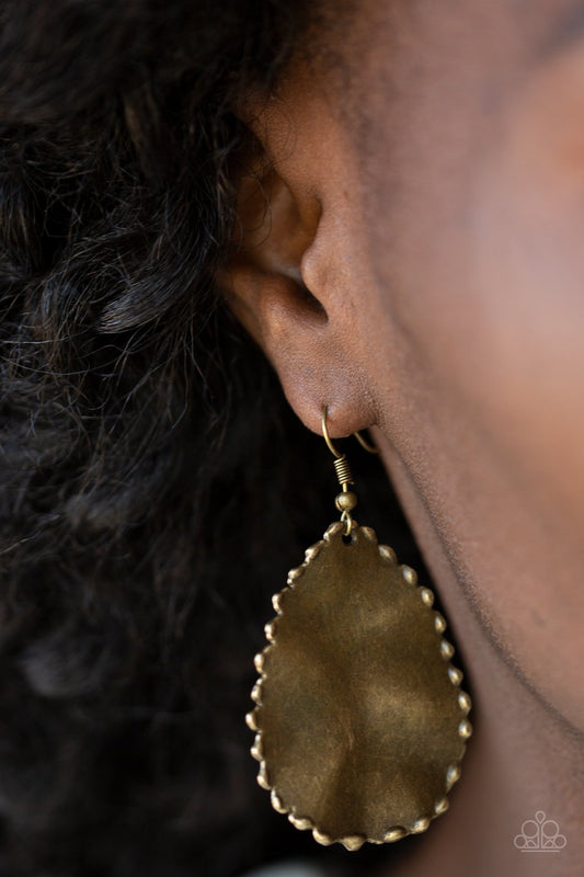 Trail Ware-brass-Paparazzi earrings